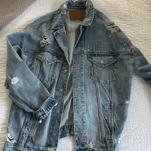 American Eagle, distressed denim jacket